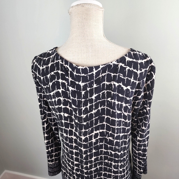 DONNA MORGAN WOMEN'S BLACK AND WHITE SHIFT DRESS SIZE 12 - Picture 6 of 8